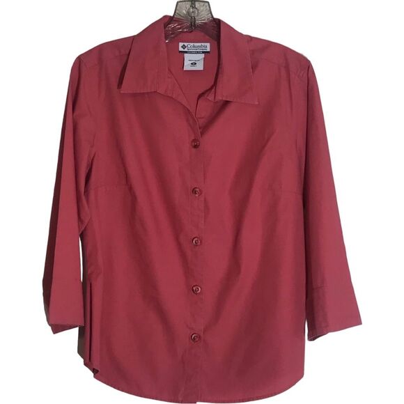 Columbia Button Front 3/4 Sleeve Blouse Size Medium - Picture 1 of 6